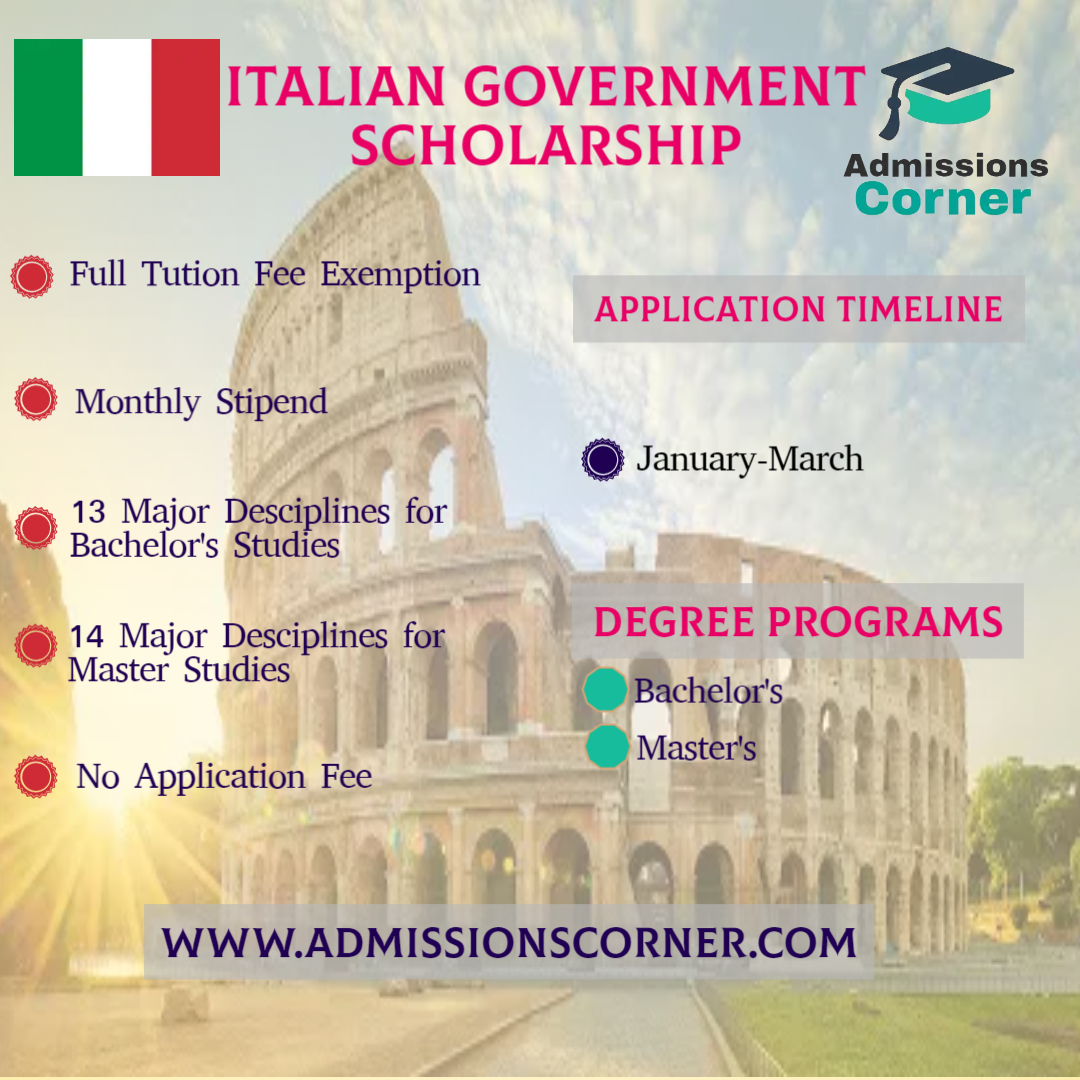 Italian Government Scholarship 2024 Fully Funded Admissions Corner